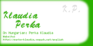 klaudia perka business card